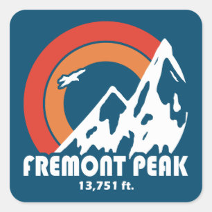 Fremont Peak Wyoming Sun Eagle Square Sticker