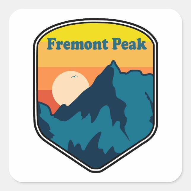Fremont Peak Wyoming Sunrise Square Sticker (Front)