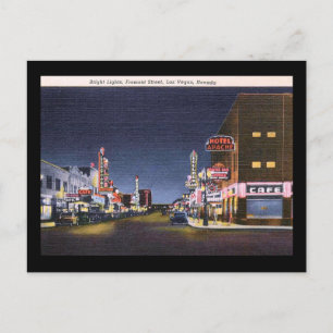 Fremont St. at Night, Las Vegas, NV Vintage Postcard