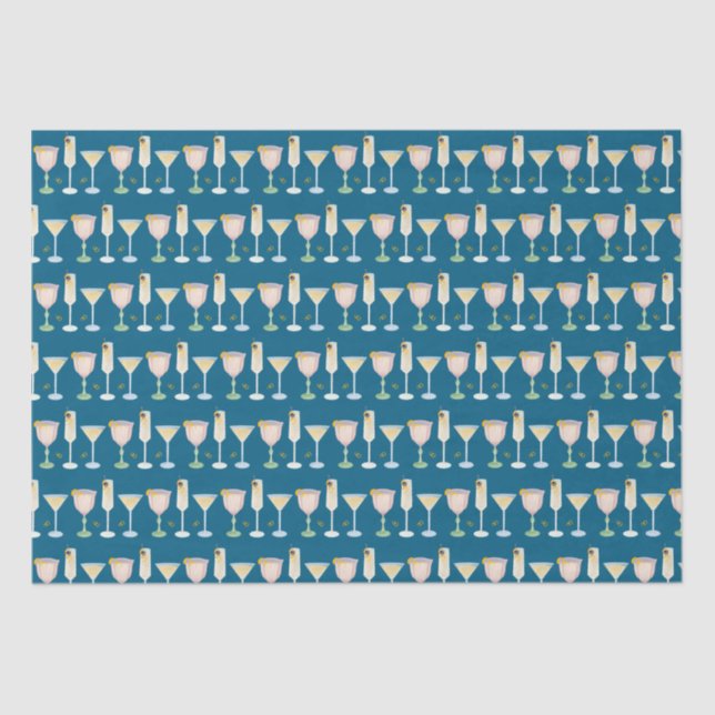 French 75 Martini Bit Older Signature Cocktail Tissue Paper (Front)