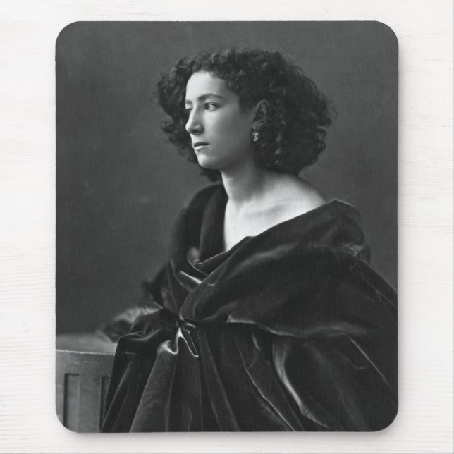 French Actress Sarah Bernhardt by Félix Nadar 1864 Mouse Mat (Front)