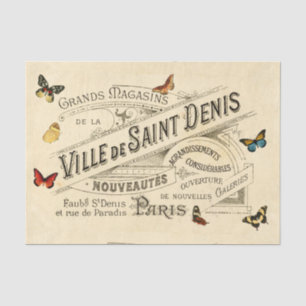French Ad & Vintage Butterflies, Decoupage Tissue Paper