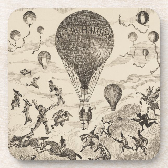 French Advertisement For Balloon Manufacturer Coaster (Front)