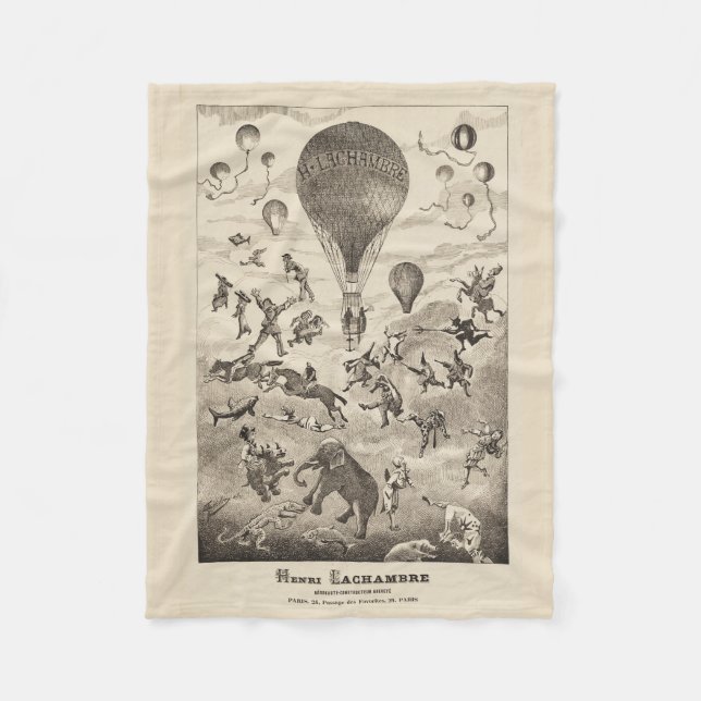 French Advertisement For Balloon Manufacturer Fleece Blanket (Front)