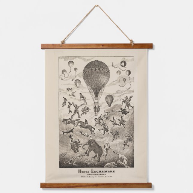 French Advertisement For Balloon Manufacturer Hanging Tapestry (Front)