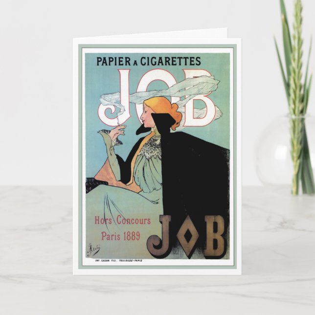 FRENCH ADVERTISING CIGARETTE POSTERART GREETING CARD (Front)