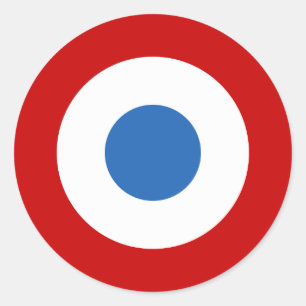 French Air Force Tricolore Roundel Classic Round Sticker
