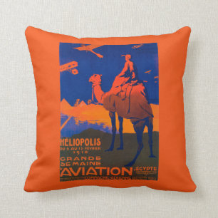 French Airline Promotional Poster Cushion