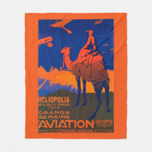 French Airline Promotional Poster Fleece Blanket