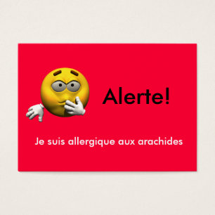 French Allergy Info card - Peanut