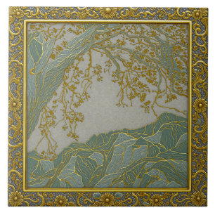 French Alps Gold Silver Shades Ceramic Tile