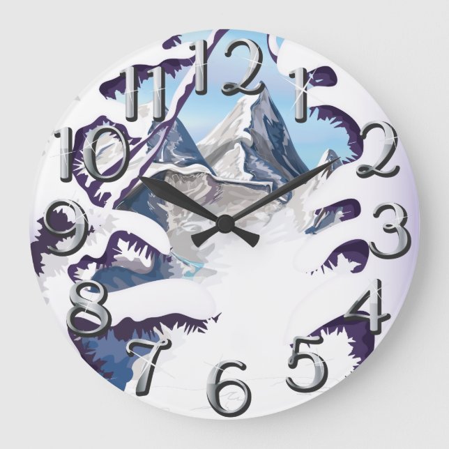 French Alps Large Clock (Front)