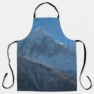 French alps mountain peaks covered with fresh snow apron