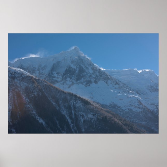 French alps mountain peaks covered with fresh snow poster (Front)