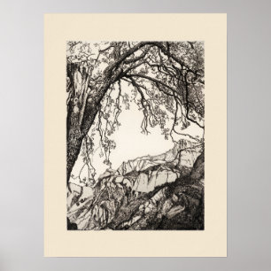 French Alps Print, Eleanor M Hughes Re-Strike  Poster