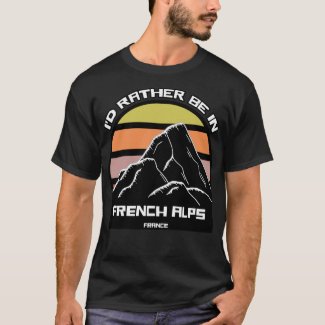 French Alps Vintage Sunset Mountain T-Shirt