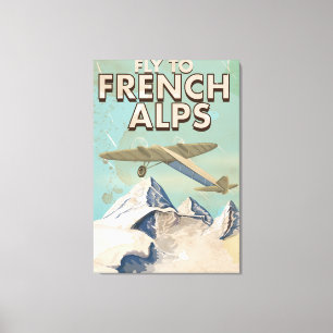 French Alps Vintage Travel poster Canvas Print