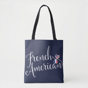 French American Entwined Hearts Grocery Bag