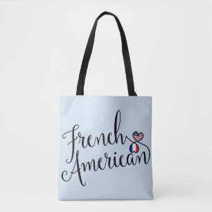 French American Entwined Hearts Grocery Bag