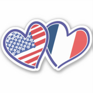French American Heart Flags