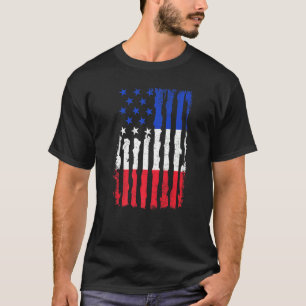 French American Pride Usa Flag France Roots T-Shirt