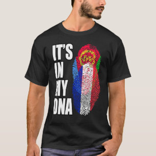 French And Eritrean Mix DNA Flag Heritage T-Shirt