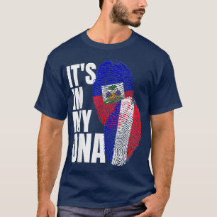 French And Haitian Mix DNA Heritage Flag Gift  T-Shirt