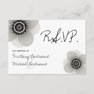French Anemone Wedding RSVP Card