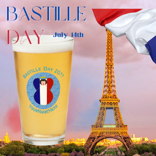 French Angel Bastille Day Personalised Glass