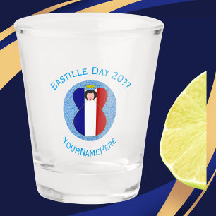 French Angel Bastille Day Personalised Shot Glass