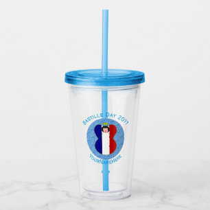 French Angel Bastille Day Personalized Acrylic Tumbler