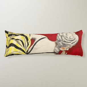 French art nouveau beauty Creme de Luzy advertisem Body Cushion