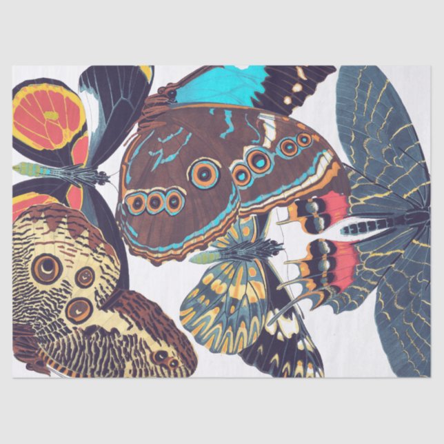 French Art Nouveau Butterflies Tissue Paper (Front)