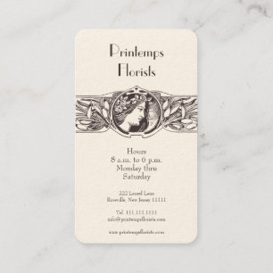 French Art Nouveau Victorian Floral Business Card