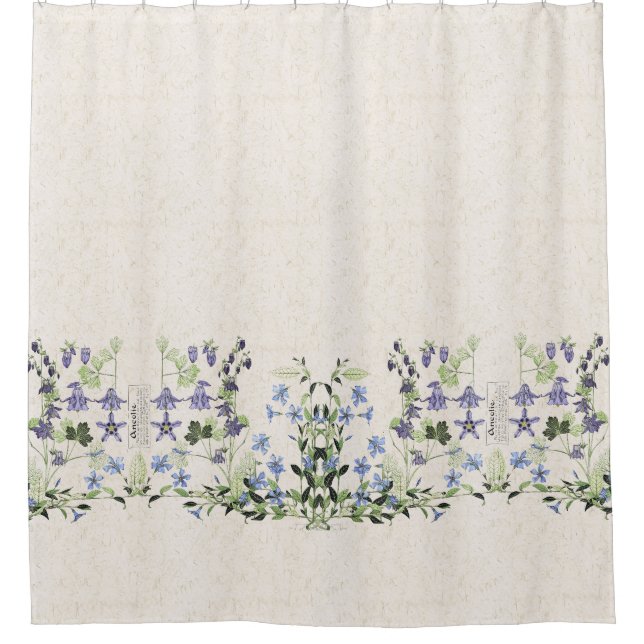 French Art Nouveau Vintage Flowers Shower Curtain (Front)