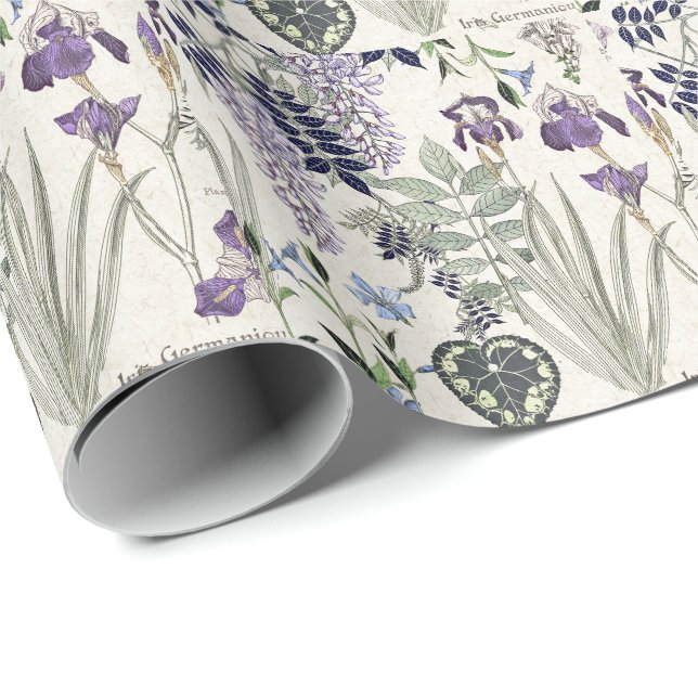 French Art Nouveau Vintage Flowers Wrapping Paper (Roll Corner)