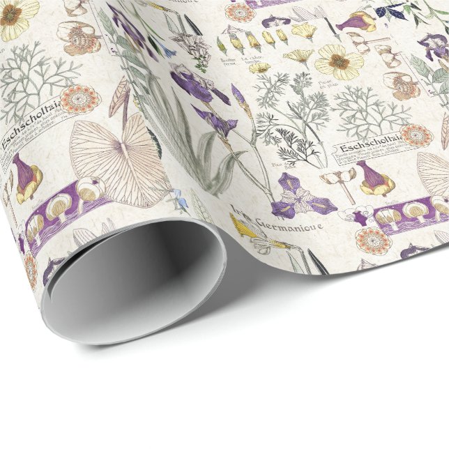 French Art Nouveau Vintage Flowers Wrapping Paper (Roll Corner)