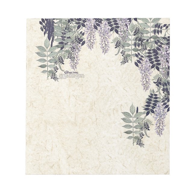 French Art Nouveau Wisteria Flowers Notepad (Front)