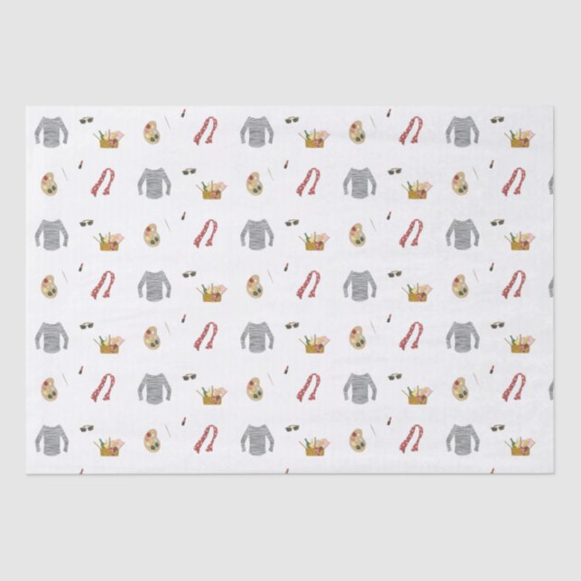 French Artist Picnic in the Park Tissue Paper (Front)