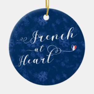 French At Heart, Christmas Tree Ornament, France Ceramic Tree Decoration