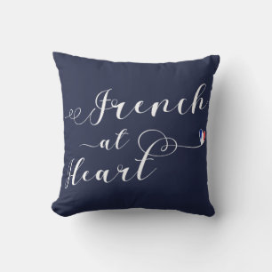 French At Heart Throw Cushion, France Cushion