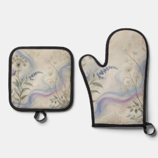 French Avalon Kitchen Oven Mitt & Pot Holder Set