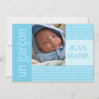 French Baby Boy Birth Announcement