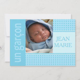 French Baby Boy Birth Announcement