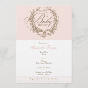 French Baby Shower Invitation - Pink