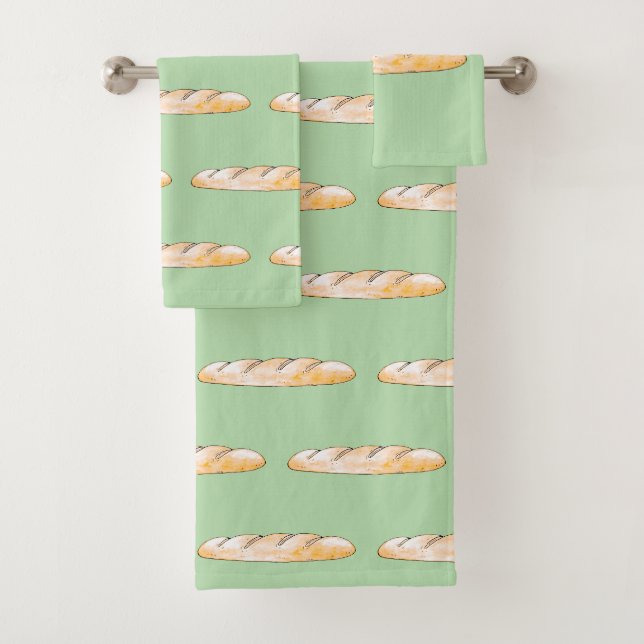 French baguette bread bath towel set (Insitu)