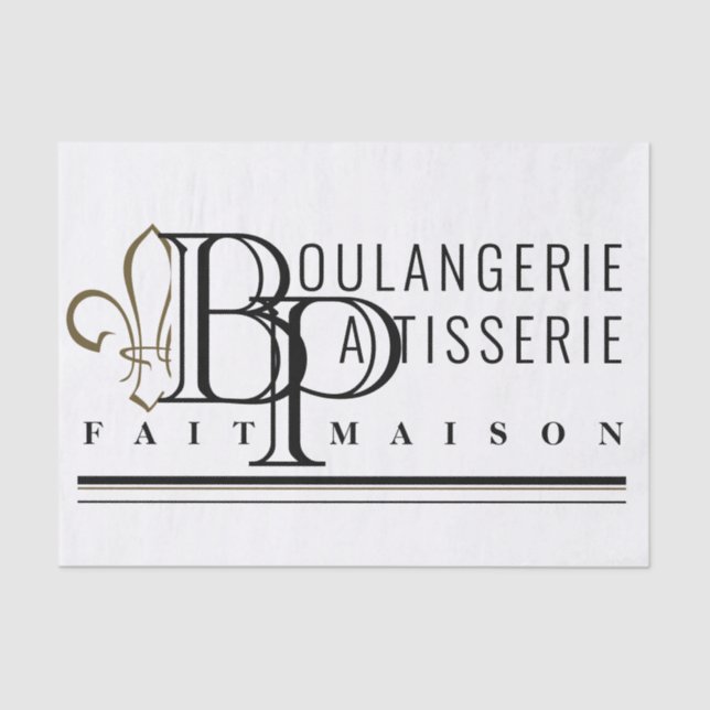 French Bakery Boulangerie Fleur de Lis Decoupage  Tissue Paper (Front)