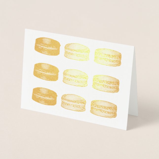 French Bakery Macaron Cookies Food Foodie Pastry Foil Card (Front)