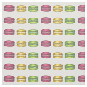 French Bakery Macaron Patisserie Pastry Cookies Fabric