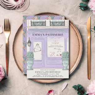French Bakery Paris Lavender Girl Birthday Invitation